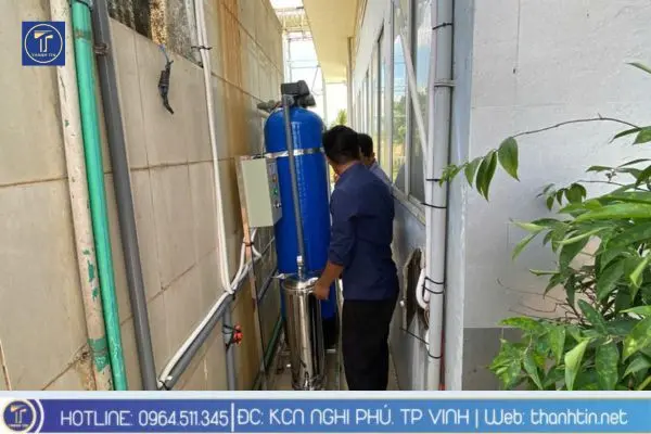 Hình ảnh lắp đặt hệ thống nước sinh hoạt tại cây xăng dầu số 24- Huế