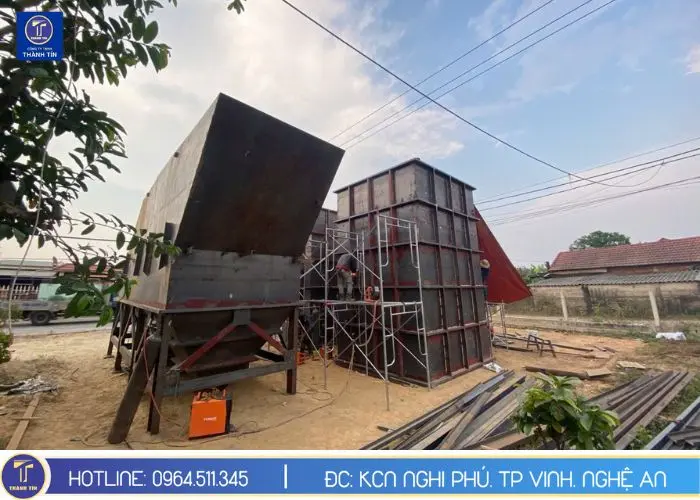 Lắp ráp và hàn kết cấu bồn xử lý nước cấp tại nhà máy giấy
